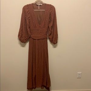 Free people burnt orange gown